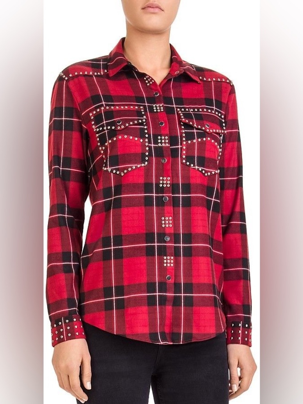 The Kooples Studded Plaid Shirt XS